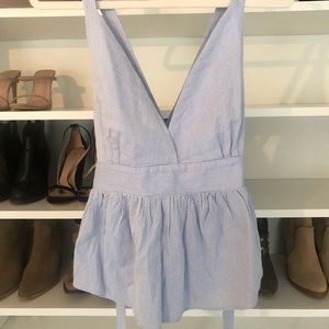 Free people peplum top with wrap tie